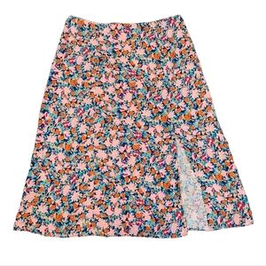 NWT Loft linen/viscose floral midi skirt. Size 12